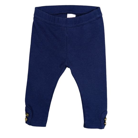 Janie and Jack Blue Bottoms Size 12-18 Gold Buttons Elastic Waist - Picture 1 of 4